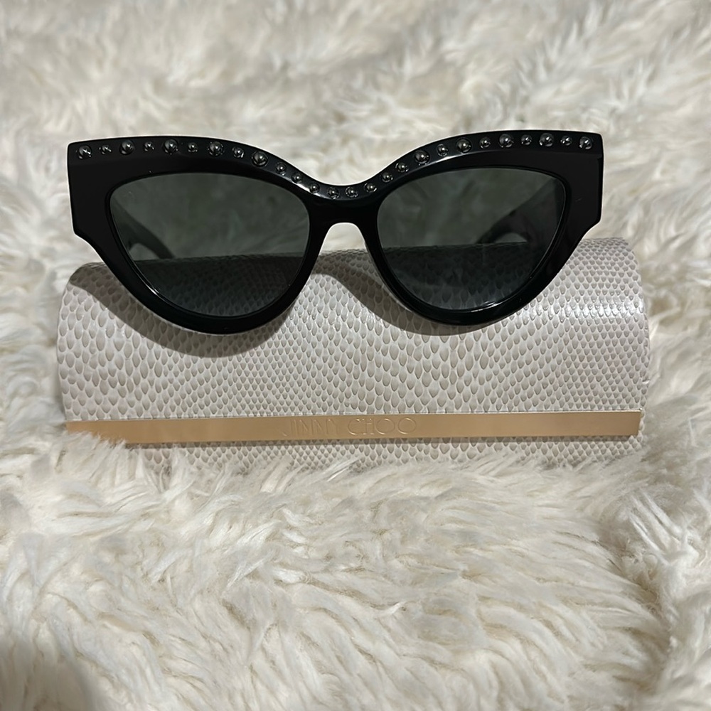 Jimmy Choo gunmetal studded sunglasses
